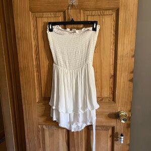 white romper with tie